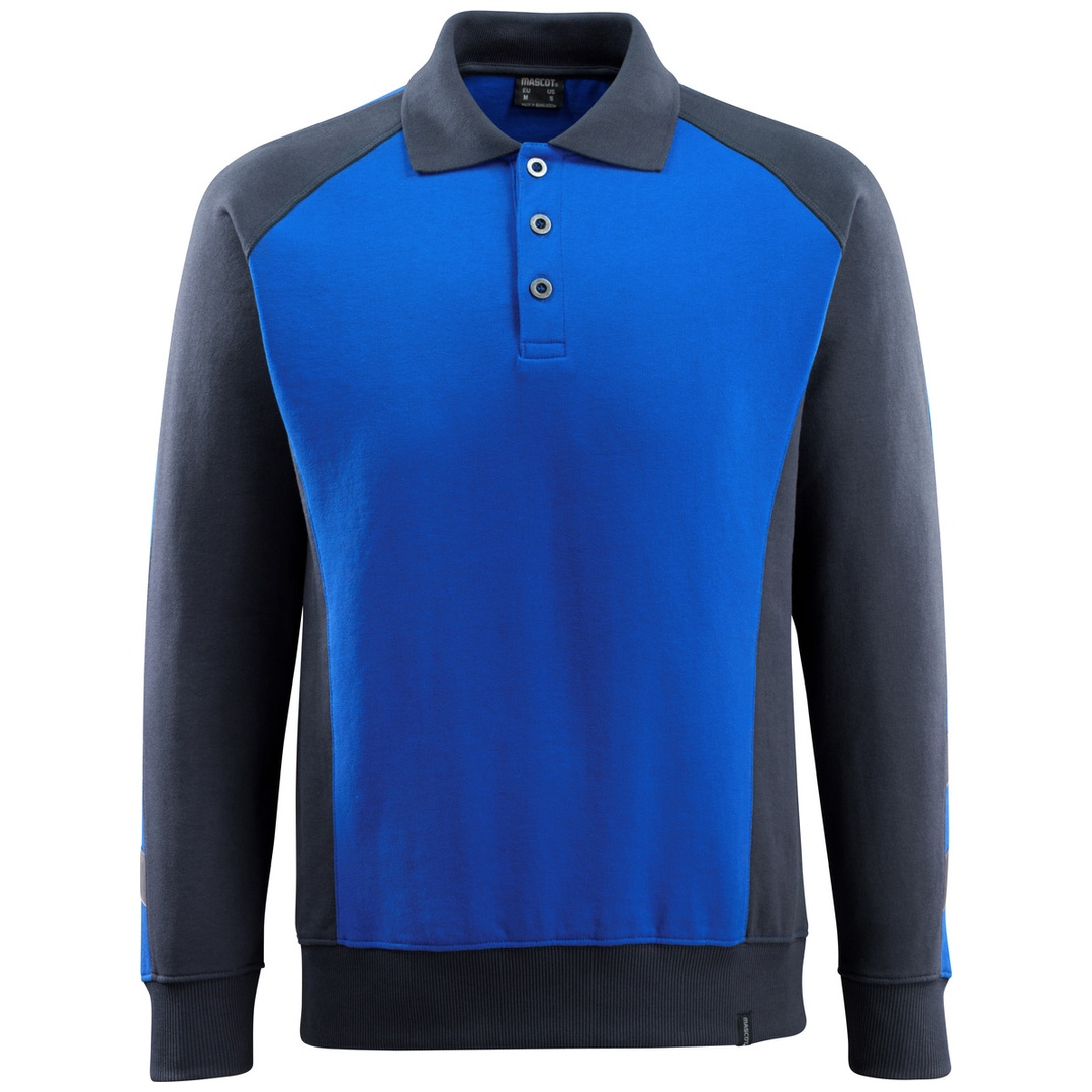 Mascot Polo-Sweatshirt MAGDEBURG UNIQUE langarm 50610 Gr. 3XL kornblau/schwarzblau
