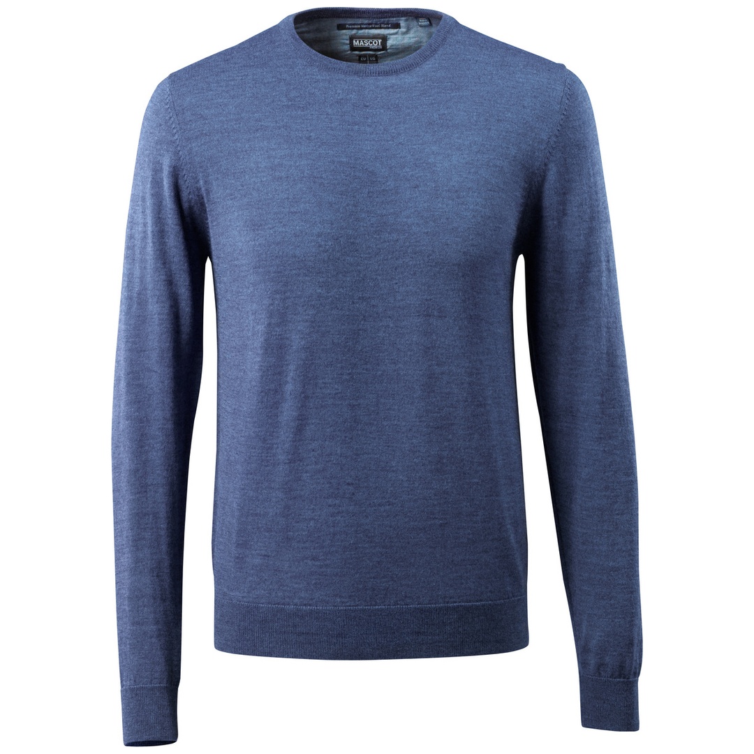 Mascot Strickpullover FRONTLINE runder Halsausschnitt; Herren 50636 Gr. XL blau-meliert