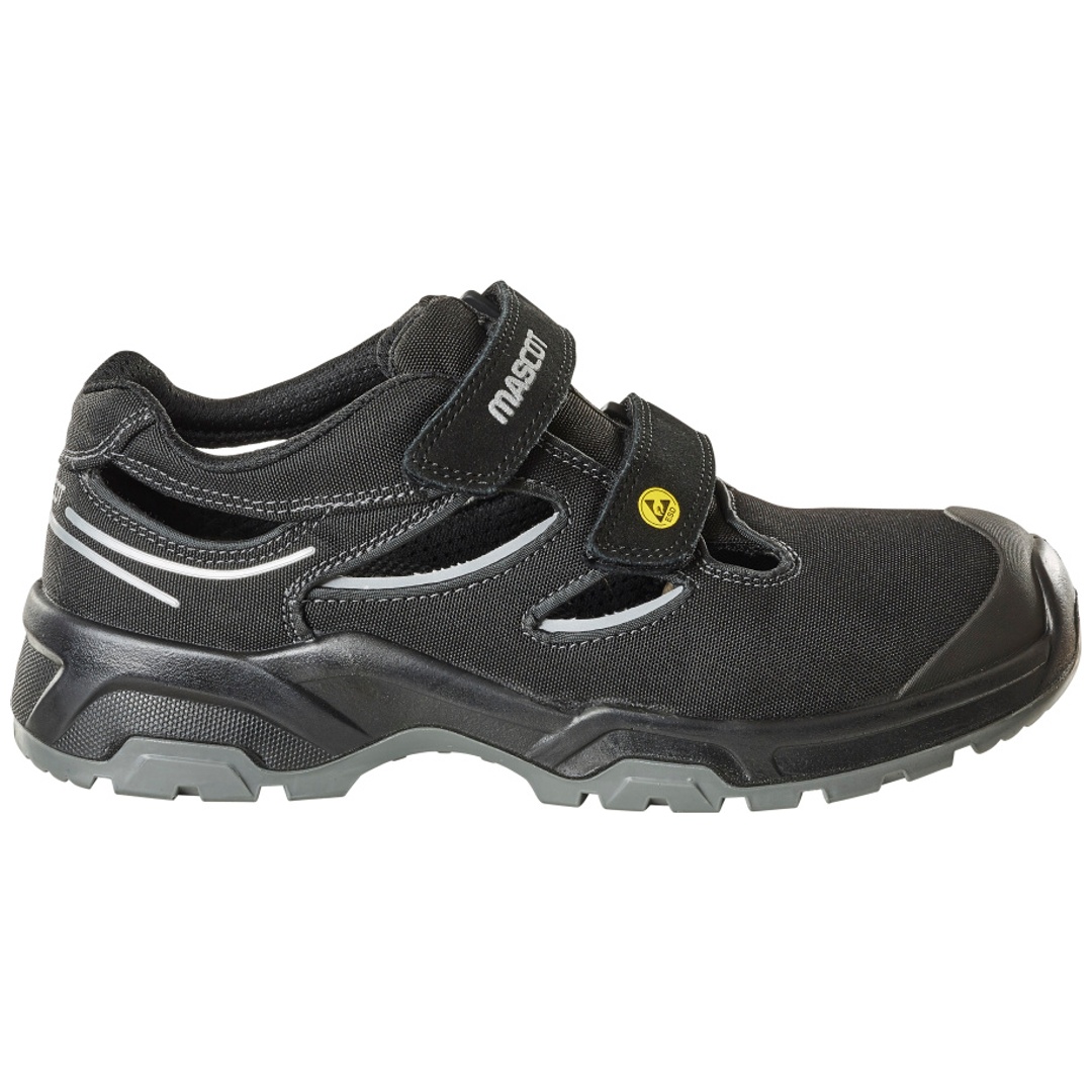 Mascot Footwear Flex Sicherheitssandale F0100-910 S1P ESD SRC DGUV Gr.48 schwarz/silber