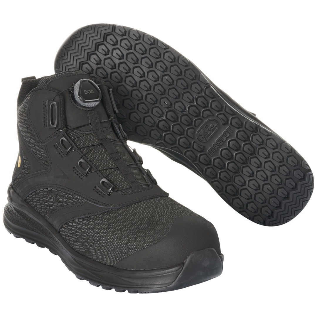 Mascot Sicherheitsstiefel S1P mit BOA® Sicherheitsstiefelette S1P Sicherheitsschuhe Gr. 44, schwarz/schwarz