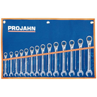 Projahn GearTech Schlüssel Satz Rolltasche umschaltbar 14 -tlg. 6 - 7 - 8 - 9 - 10 - 11 - 12 - 13 - 14 - 15 - 16 - 17 - 18 - 19 mm