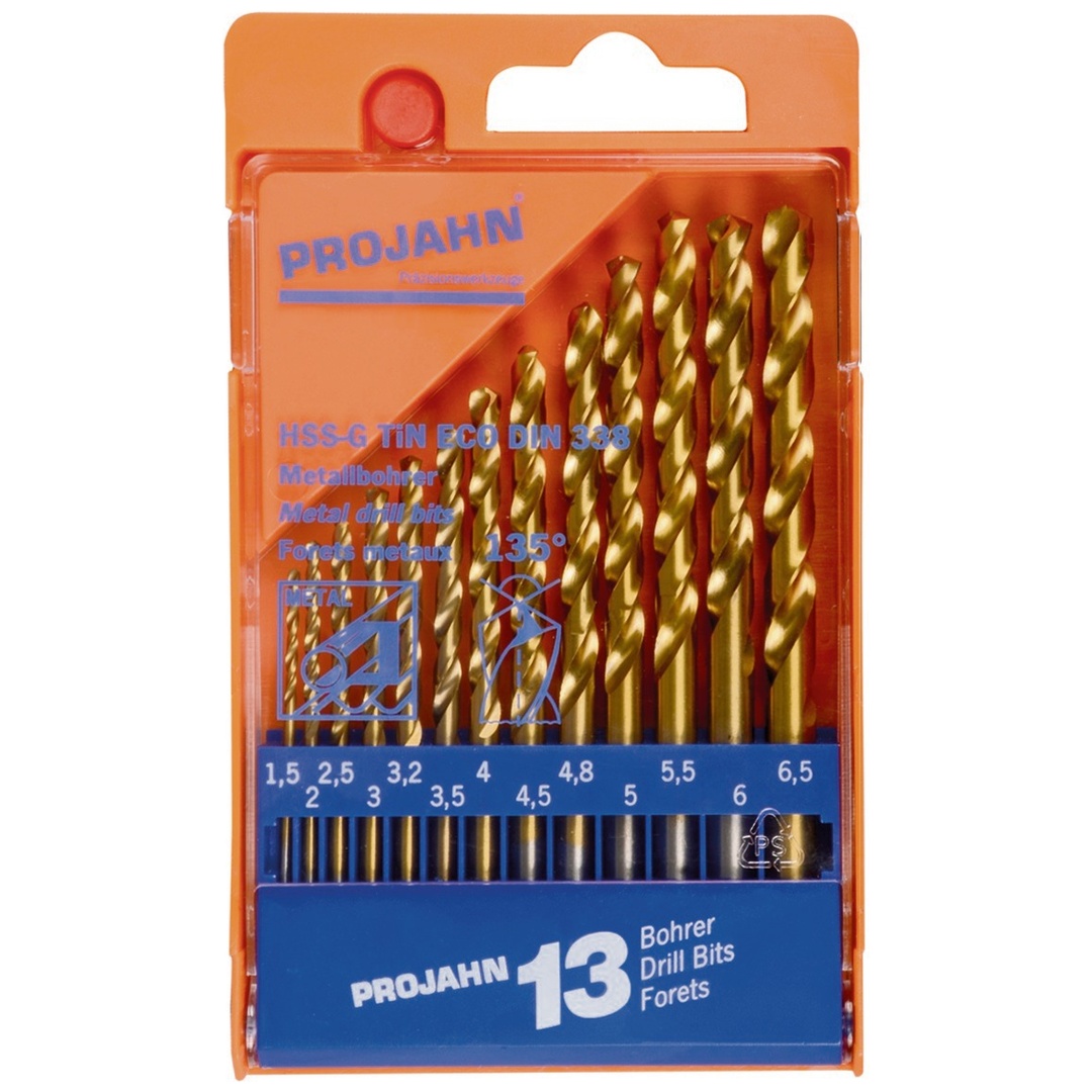 Projahn Kunststoffkassette HSS-G TiN ECO 13-tlg. 1,5-6,5/0,5 + 3,2 +4,8