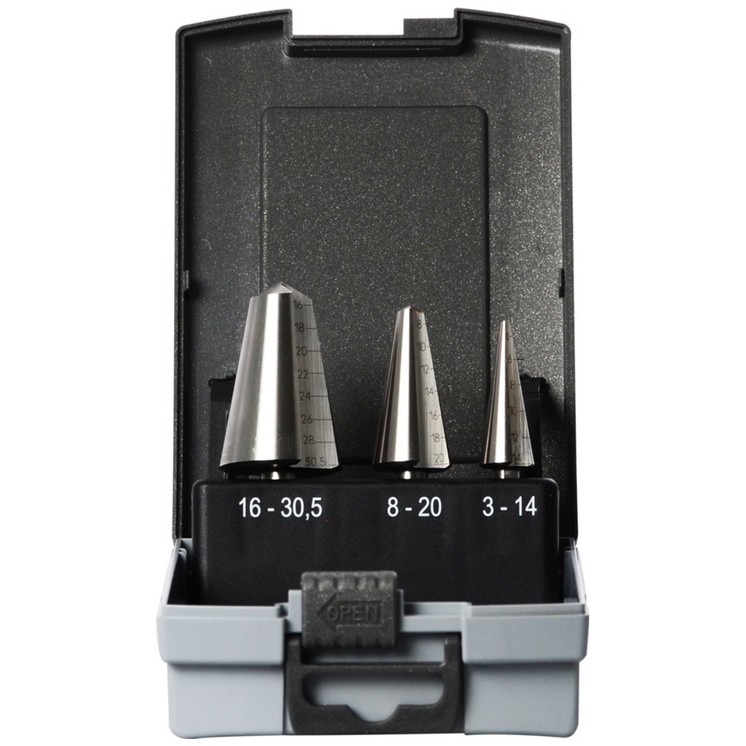 Projahn Blechschälbohrer-Set HSS-G 3-tlg. Größen 1-2-3 / Ø 3,0 - 30,5 mm