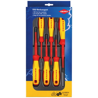 Knipex VDE Schraubendreher-Paket PlusMinus / Schlitz 6-tlg. (SB-Karte/Blister)