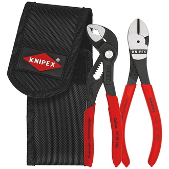 Knipex Mini-Zangenset in Werkzeuggürteltasche 1 x 87 01 150, 1 x 74 01 160 (SB-Karte/Blister)