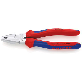 Knipex Kraft-Kombizange, mit Mehrkomponenten-Hüllen, verchromt 180 mm