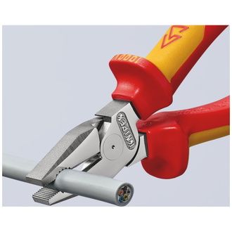 Knipex Kraft-Kombizange isoliert mit Mehrkomponenten-Hüllen, VDE-geprüft verchromt 200 mm, Art.Nr. 02 06 200 SB