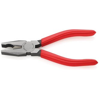 Knipex Kombizange, mit Kunststoff überzogen, schwarz atramentiert, 160 mm (SB-Karte/Blister)