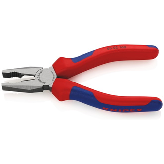 Knipex Kombizange, mit Mehrkomponenten-Hüllen, schwarz atramentiert 160 mm (SB-Karte/Blister)