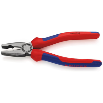 Knipex Kombizange, mit Mehrkomponenten-Hüllen, schwarz atramentiert 200 mm (SB-Karte/Blister)