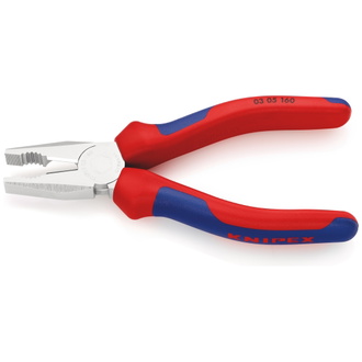 Knipex Kombizange, mit Mehrkomponenten-Hüllen, verchromt 160 mm (SB-Karte/Blister)