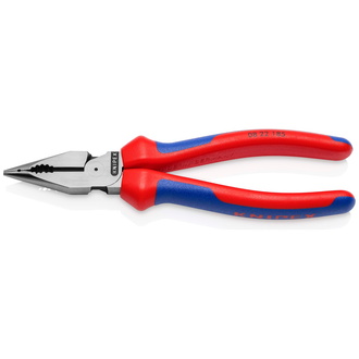 Knipex Spitz-Kombizange, mit Mehrkomponenten-Hüllen, schwarz atramentiert 185 mm