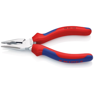 Knipex Spitz-Kombizange, mit Mehrkomponenten-Hüllen, verchromt 145 mm (SB-Karte/Blister)
