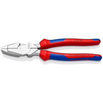 Knipex Kraft-Kombizange "Lineman's Pliers" amerikanisches Modell, mit Mehrkomponenten-Hüllen, verchromt 240 mm, Art.Nr. 09 05 240