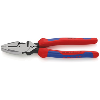 Knipex Kraft-Kombizange "Lineman's Pliers" amerikanisches Modell, mit Mehrkomponenten-Hüllen, schwarz atramentiert 240 mm, Art.Nr. 09 12 240