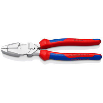 Knipex Kraft-Kombizange "Lineman's Pliers" amerikanisches Modell, mit Mehrkomponenten-Hüllen, verchromt 240 mm, Art.Nr. 09 15 240