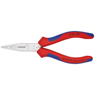 Knipex Verdrahtungszange, mit Mehrkomponenten-Hüllen, verchromt 160 mm