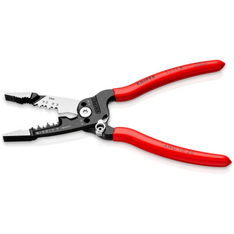 Knipex WireStripper Multifunktions-Elektrikerzangen amerikanisches Modell, mit Kunststoff überzogen, schwarz atramentiert, 200 mm