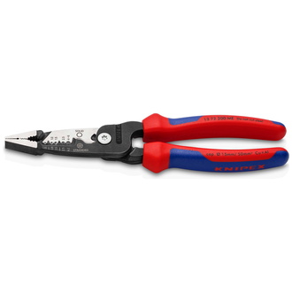 Knipex Multifunktions-Elektrikerzange metrisches Modell, mit Mehrkomponenten-Hüllen, schwarz atramentiert 200 mm