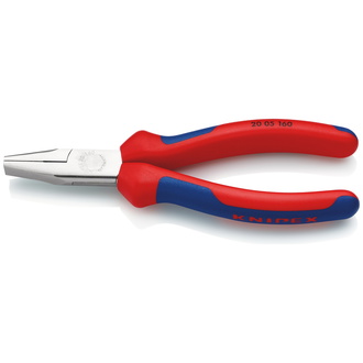 Knipex Flachzange, mit Mehrkomponenten-Hüllen, verchromt 160 mm