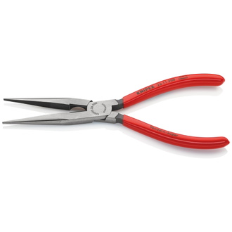 Knipex Flachrundzange mit Schneide (Storchschnabelzange), mit Kunststoff überzogen, schwarz atramentiert, 200 mm (SB-Karte/Blister), Art.Nr. 26 11 200
