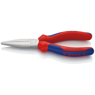 Knipex Langbeckzange, mit Mehrkomponenten-Hüllen, verchromt 160 mm, flache Backen