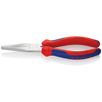 Knipex Langbeckzange, mit Mehrkomponenten-Hüllen, verchromt 190 mm, flache Backen