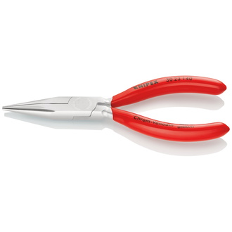 Knipex Langbeckzange mit Kunststoff überzogen verchromt 140 mm, flach-runde Backen