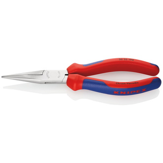 Knipex Langbeckzange, mit Mehrkomponenten-Hüllen, verchromt 190 mm, flach-runde Backen