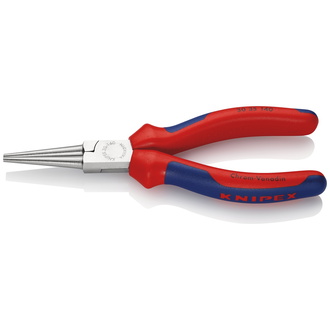 Knipex Langbeckzange, mit Mehrkomponenten-Hüllen, verchromt 140 mm, runde Backen