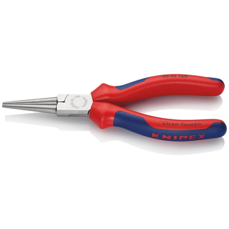 Knipex Langbeckzange, mit Mehrkomponenten-Hüllen, verchromt 160 mm, runde Backen