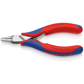 Knipex Elektronik-Bestückungszange, mit Mehrkomponenten-Hüllen, 125 mm, Spitzendicke 4 mm