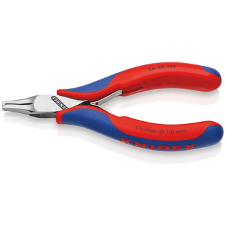 Knipex Elektronik-Bestückungszange, mit Mehrkomponenten-Hüllen, 125 mm, Spitzendicke 3 mm