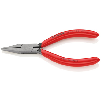 Knipex Greifzange für Feinmechanik, mit Kunststoff überzogen, schwarz atramentiert, 125 mm, flache, schmale Backen