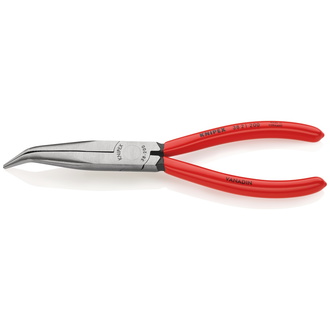 Knipex Mechanikerzange, mit Kunststoff überzogen, schwarz atramentiert, 200 mm, 40° gewinkelte, flach-runde Backen