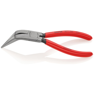 Knipex Mechanikerzange, mit Kunststoff überzogen, schwarz atramentiert, 200 mm, 70° gewinkelte, flach-runde Backen