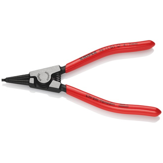 Knipex Sicherungsringzange für Greifringe auf Wellen, mit Kunststoff überzogen, schwarz atramentiert, 140 mm, 4 - 7 mm