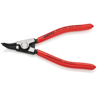 Knipex Sicherungsringzange für Außenringe auf Wellen 45° gewinkelt, mit Kunststoff überzogen, schwarz atramentiert, 130 mm, 3 - 10 mm