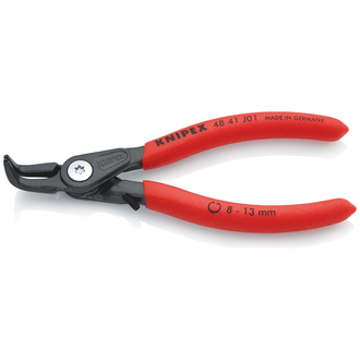 Knipex Präzisions-Sicherungsringzange für Innenringe in Bohrungen, rutschhemmender Kunststoff überzogen, grau atramentiert 130 mm, Art.Nr. 48 41 J01