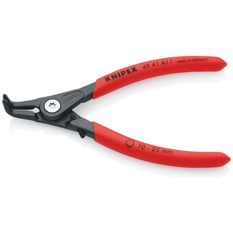 Knipex Präzisions-Sicherungsringzange für Außenringe auf Wellen, mit rutschhemmendem Kunststoff überzogen, grau atramentiert 130 mm, Art.Nr. 49 41 A11