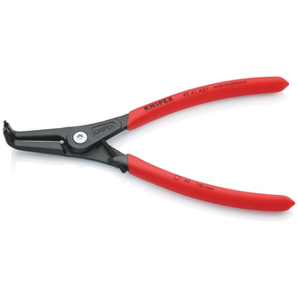 Knipex Präzisions-Sicherungsringzange für Außenringe auf Wellen, mit rutschhemmendem Kunststoff überzogen, grau atramentiert 210 mm, Art.Nr. 49 41 A31