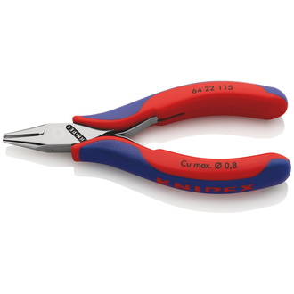 Knipex Elektronik-Vornschneider, mit Mehrkomponenten-Hüllen, 115 mm, Art.Nr. 64 22 115