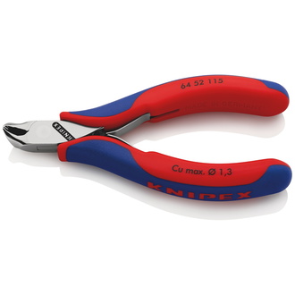 Knipex Elektronik-Vornschneider, mit Mehrkomponenten-Hüllen, 115 mm, Art.Nr. 64 52 115