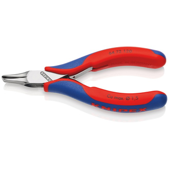 Knipex Elektronik-Vornschneider, mit Mehrkomponenten-Hüllen, 120 mm, Art.Nr. 64 72 120