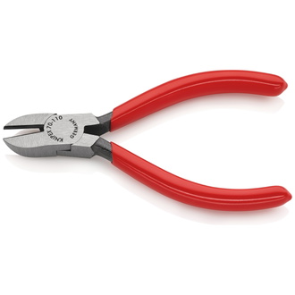 Knipex Seitenschneider, mit Kunststoff überzogen, schwarz atramentiert, 110 mm (SB-Karte/Blister)