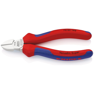 Knipex Seitenschneider, mit Mehrkomponenten-Hüllen, verchromt 140 mm