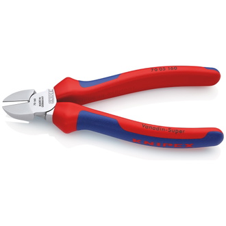 Knipex Seitenschneider, mit Mehrkomponenten-Hüllen, verchromt 160 mm (SB-Karte/Blister)