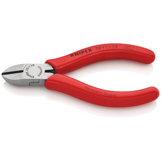 Knipex Seitenschneider, mit Kunststoff überzogen, schwarz atramentiert, 110 mm, mit Facette