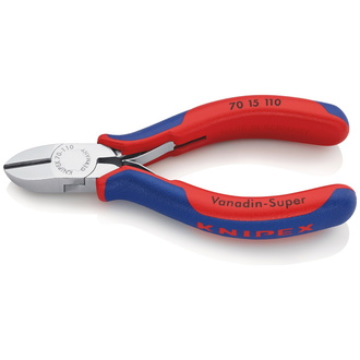 Knipex Seitenschneider, mit Mehrkomponenten-Hüllen, verchromt 110 mm