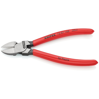 Knipex Seitenschneider für Kunststoff mit Kunststoff überzogen 160 mm (SB-Karte/Blister), Art.Nr. 72 01 160 SB